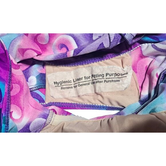 Special Delivery Maternity Swimsuit Size 9/10 Purple & Blue Swirl Made In USA V - Picture 4 of 7